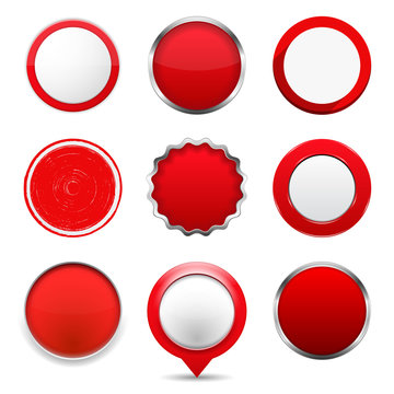Red Round Buttons
