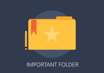 important folder concept flat icon
