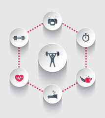 aspects of gym training vector illustration, eps10