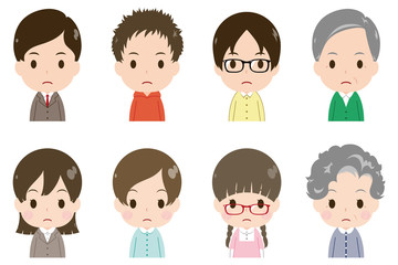 人物　顔　セット　真顔