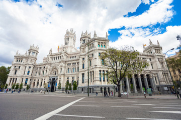 Fototapeta na wymiar City Hall of Madrid, cultural center and monument of the city in