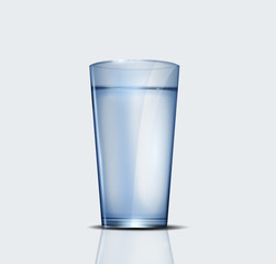 Realistic glass of water