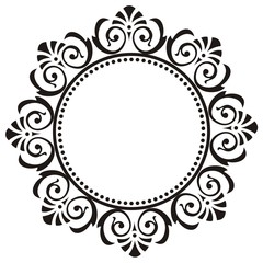 round frame with floral ornament