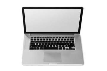 Modern metal laptop on a white background