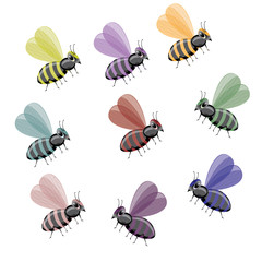 Image colored bees