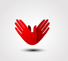 Caring hand icon