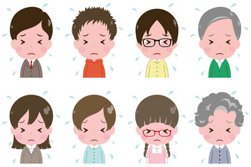 人物　顔　セット　恥ずかしい　緊張