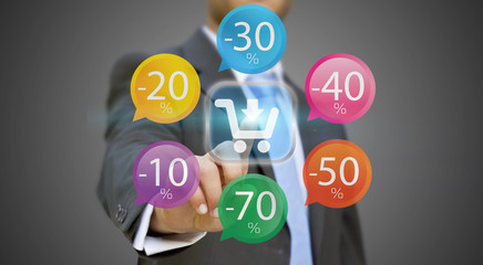 Businessman shopping online