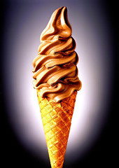 Chocolate flavor soft ice cream cone 6