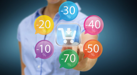 Fototapeta premium Woman shopping online