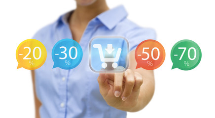 Woman shopping online