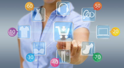 Woman shopping online