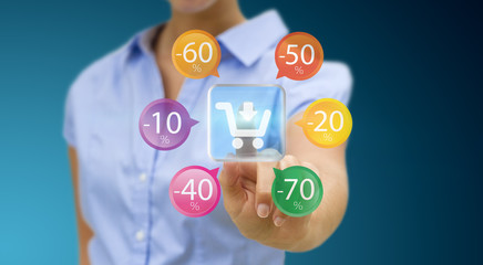 Fototapeta premium Woman shopping online