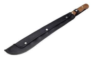 Machete in sheath diagonal isolated