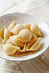 Conchiglie pasta in a ceramic bowl