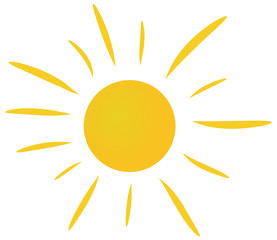 Sun Isolated on White Background
