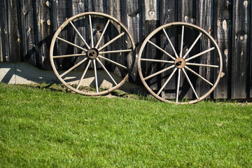 Fototapeta na wymiar Two Wagon Wheels