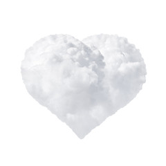 heart from cloud on a white background