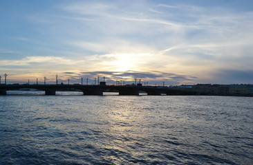 Obraz premium View of Annunciation bridge at sunset.