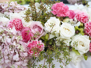 Wedding bouquet in wedding day vintage color tone