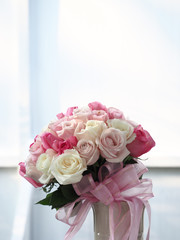 Wedding bouquet in wedding day vintage color tone