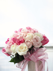Wedding bouquet in wedding day vintage color tone