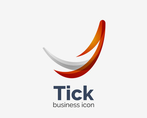 Fototapeta na wymiar Modern tick abstract wave logo design