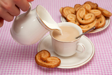Pastries and tea