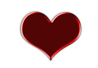 red heart on a white background