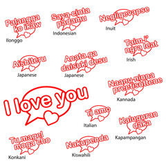 Fototapeta premium word i love you in different languages, love concep