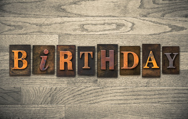 Fototapeta premium Birthday Wooden Letterpress Concept