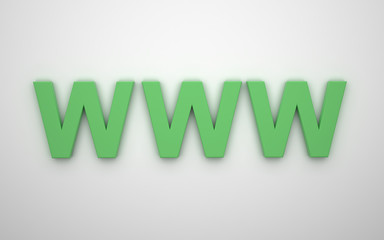 3d illustration of text 'www'