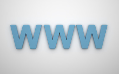 3d illustration of text 'www'