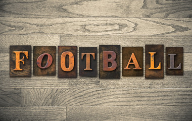 Fototapeta premium Football Wooden Letterpress Concept