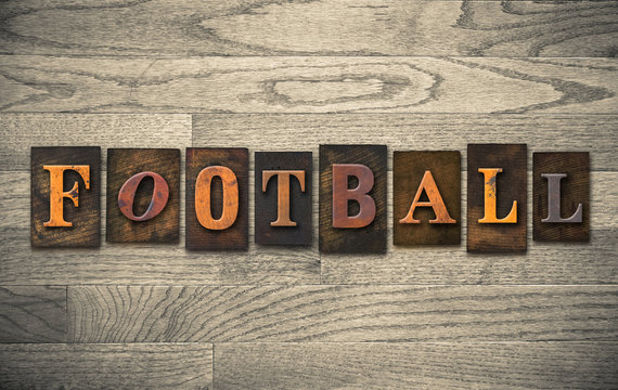 Football Wooden Letterpress Concept