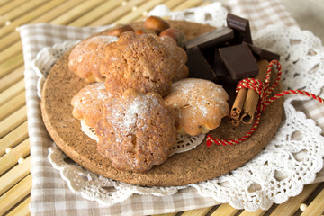 cookies on a wooden plate