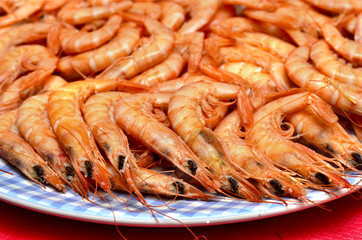 Plato de gambas blancas