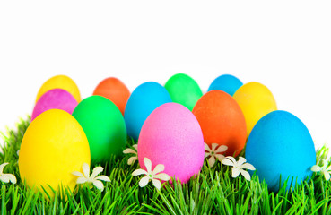 Fototapeta na wymiar Easter Eggs in Rows