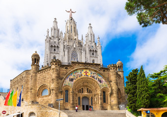 Church of Sacred Heart of Jesus on Tibidabo in Barcelona, Spain