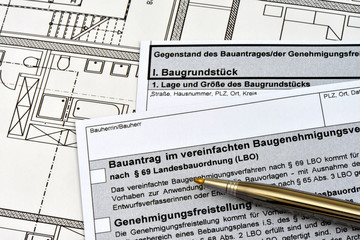 Antrag auf Baugenehmigung, Formular, Bauvorhaben, Bauamt