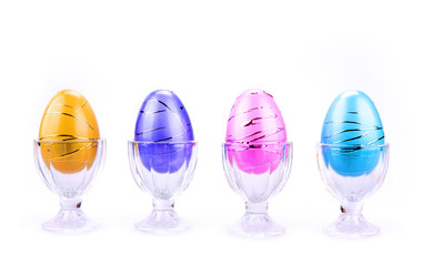 Decorative Easter Eggs in a Row - Isolated
