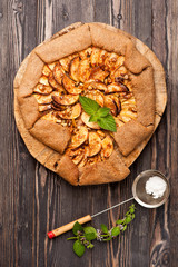 Galette with apples.  Apple pie.
