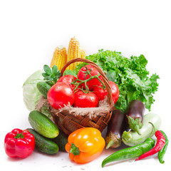 vegetables isolated on white