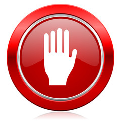 stop icon hand sign