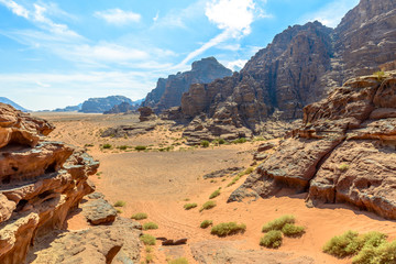 Mountains of Wadi Rum desert