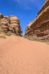 Rock Formation in Wadi Rum desert