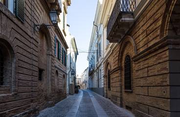 medieval street of Loreto Aprutino, Abruzzo, Italy