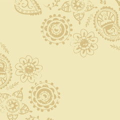 Grunge beige indian pattern vector