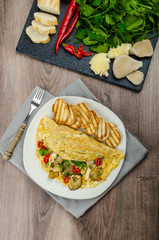 Rustic vegetarian omelette