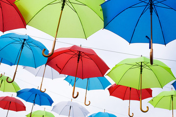 Obraz na płótnie Canvas Umbrellas in the sky
